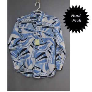 NEW Sean John Blue Cloud Print Shirt Oversized Fit